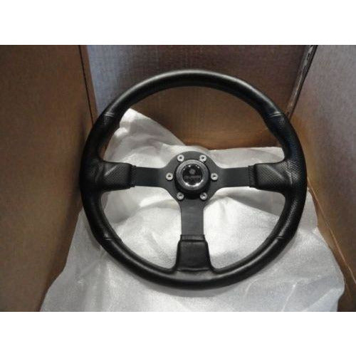 Marine Steering Wheel M521 Black Urethane Black Spoke & Billet Adaptor