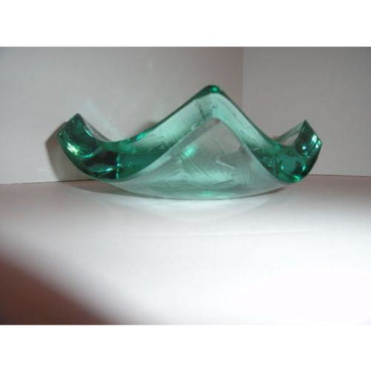 Stephen Schlanser Art Glass Bowl Brush Strokes Signed and Dated 1996