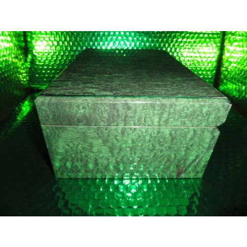 Custom Exotic Dark Green Wood Humidor 50 count capacity 11" L x 7.25" W x 4.5" H