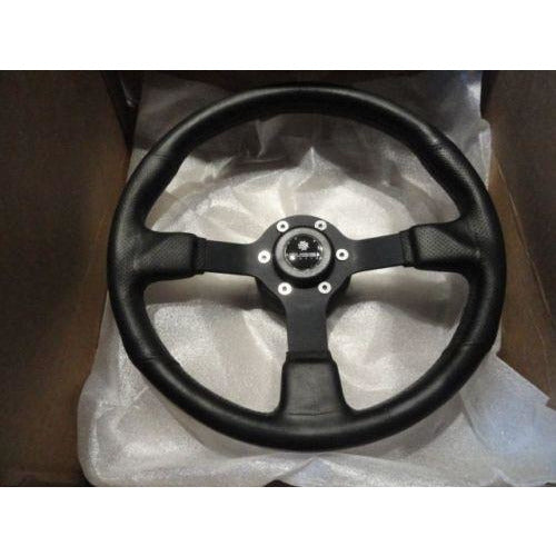 New Gussi Boat Steering Wheel M521 Black Urethane Black Spoke 14"