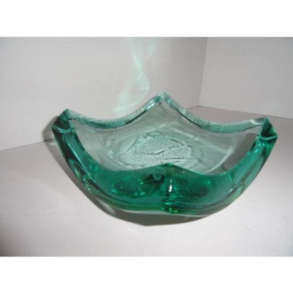 Stephen Schlanser Art Glass Bowl Brush Strokes Signed and Dated 1996