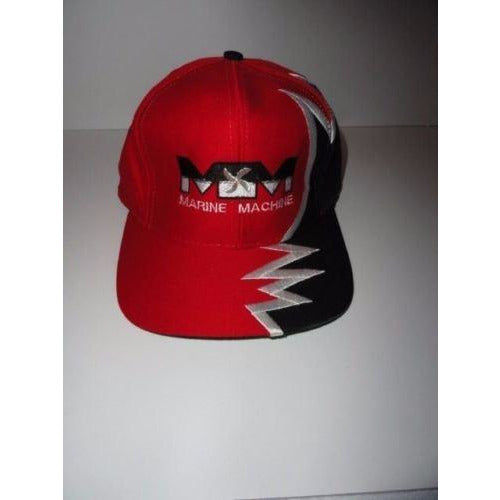 Marine Machine  Red jagged edge embroidered baseball cap