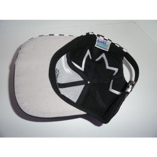 Marine Machine embroidered black baseball cap with checkered Flag