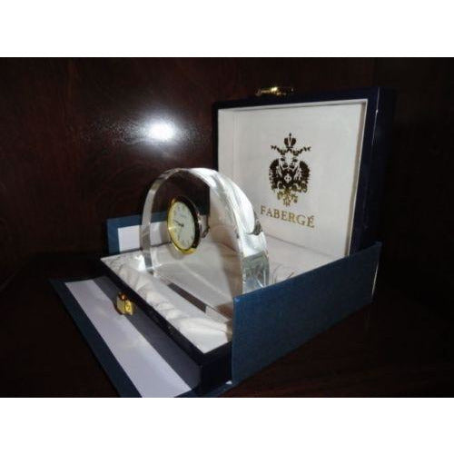 Faberge Half Moon Crystal  Clock new in the original box Style 631116