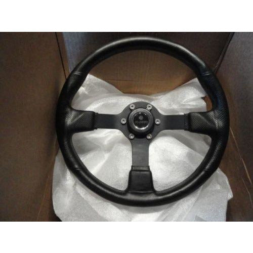 Marine Steering Wheel M521 Black Urethane Black Spoke & Billet Adaptor