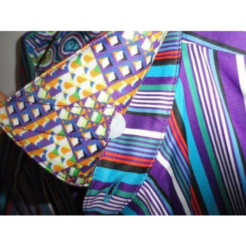 Robert Graham Multicolor Satin Stripe Shirt — Medium