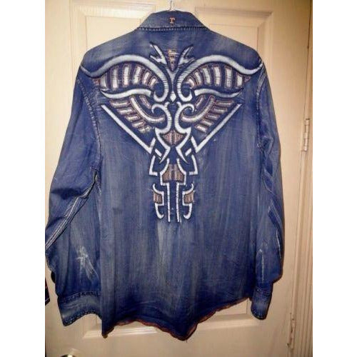 Men's Roar Signature Long  Sleeve Button Up Shirt Size Large