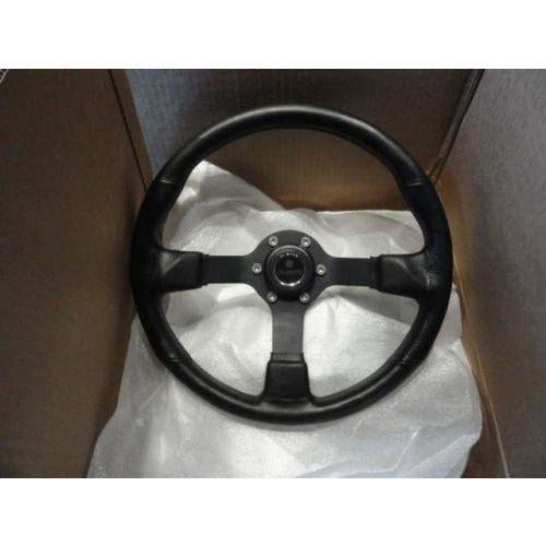 Marine Steering Wheel M521 Black Urethane Black Spoke & Billet Adaptor