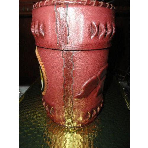 leather cedar storage jar