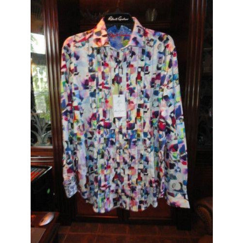 Robert Graham Multicolor Abstract Cubist Print Shirt — Medium