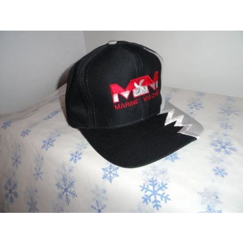 Marine Machine  Black & Grey jagged edge embroidered baseball cap
