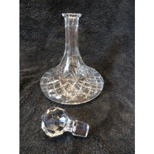 Cut  Crystal 10.5" Ships Decanter with stopper no original box