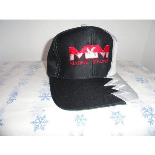 Marine Machine  Black & Grey jagged edge embroidered baseball cap