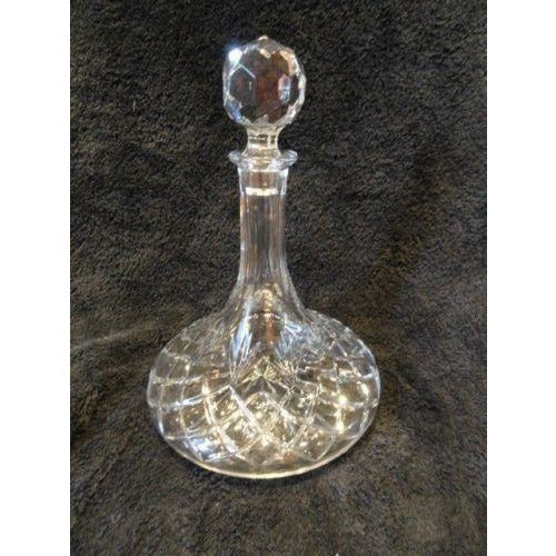 Cut  Crystal 10.5" Ships Decanter with stopper no original box
