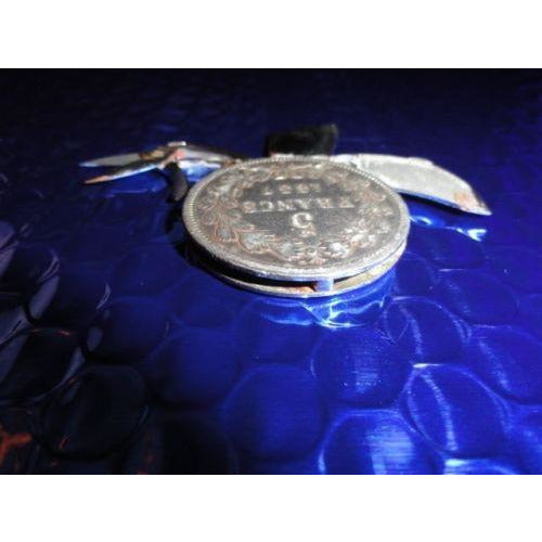 VINTAGE ELOI PERNET FRANCE 1867 SILVER COIN POCKET  CUTTER KNIFE Rare
