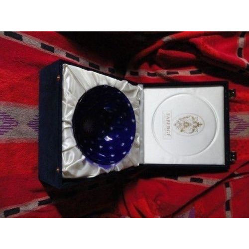 faberge galaxy blue crystal bowl in the original box