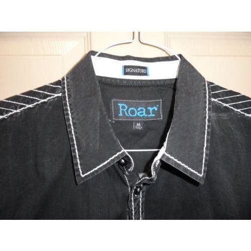 Men's Roar Signature Short  Sleeve Button Up Shirt Size Large