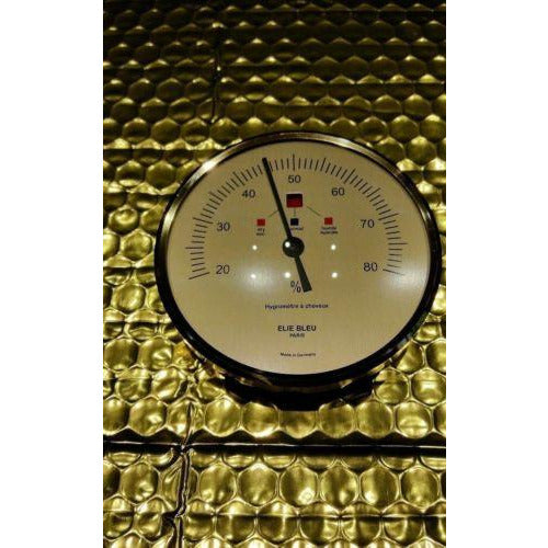 Elie Bleu Hygrometer 3.5 diameter Gold  finish  New