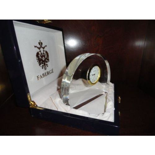 Faberge Half Moon Crystal  Clock new in the original box Style 631116