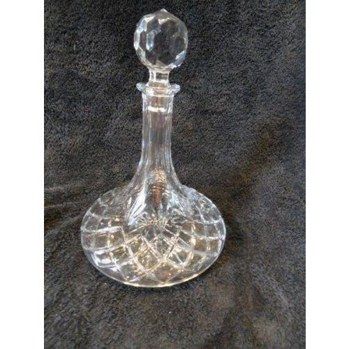 Cut  Crystal 10.5" Ships Decanter with stopper no original box