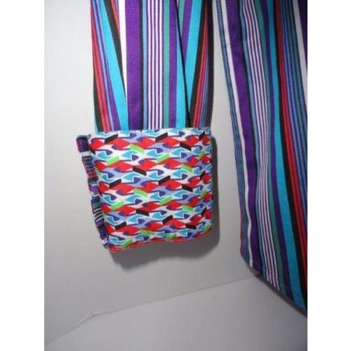 Robert Graham Multicolor Satin Stripe Shirt — Medium