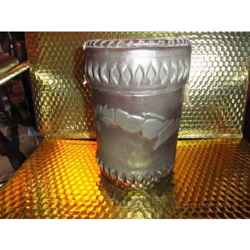 cigar holder leather with cedar storage jar for up to 25 cigars