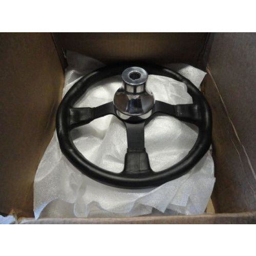 Marine Steering Wheel M521 Black Urethane Black Spoke & Billet Adaptor