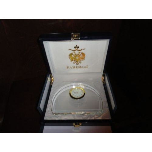 Faberge Half Moon Crystal  Clock new in the original box Style 631116