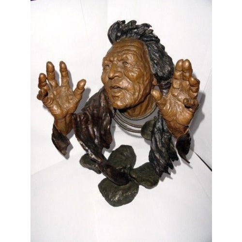 Mark Hopkins Bronze Sculpture " Legend Keeper"