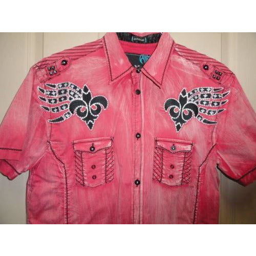 Men's Roar Signature Short Sleeve Button Up Shirt Size Medium