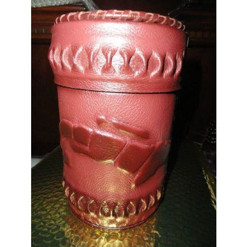 leather cedar storage jar