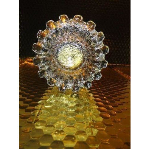 clear glass sprocket  ashtray