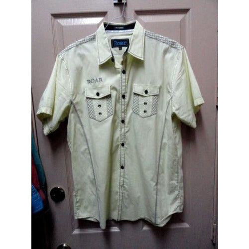 Men's Roar Signature Short  Sleeve Button Up Shirt Size Large