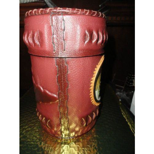 leather cedar storage jar
