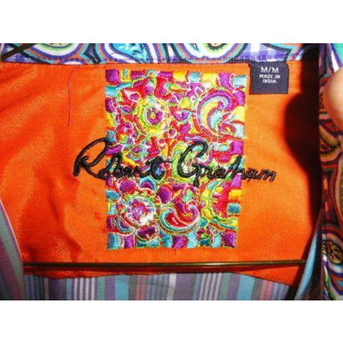 Robert Graham Multicolor Satin Stripe Shirt — Medium