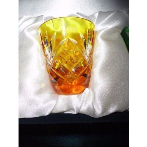 FABERGE - VODKA SHOT GLASSES (4) Cut to Clear Crystal NA ZDOROVYA | New with BOX!