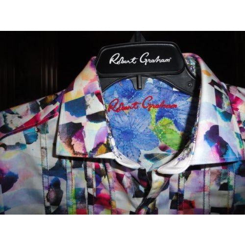Robert Graham Multicolor Abstract Cubist Print Shirt — Medium