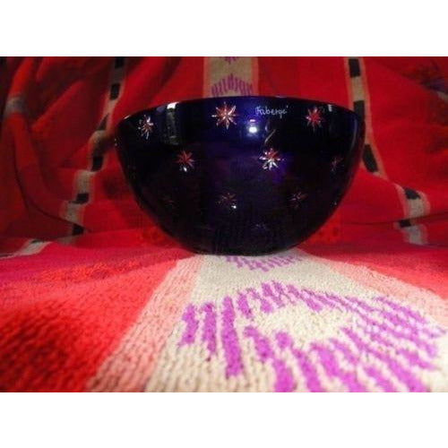 faberge galaxy blue crystal bowl in the original box