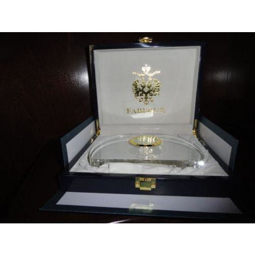 Faberge Half Moon Crystal  Clock new in the original box Style 631116
