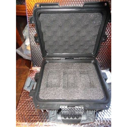 Invicta watch carrying case in black with grey handles holds 3 watches