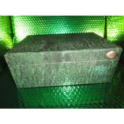 Custom Exotic Dark Green Wood Humidor 50 count capacity 11" L x 7.25" W x 4.5" H