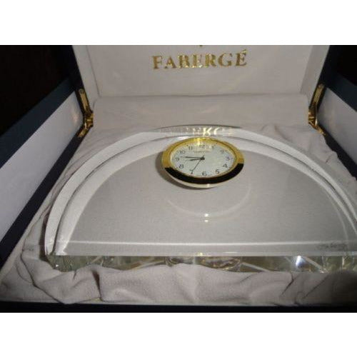 Faberge Half Moon Crystal  Clock new in the original box Style 631116