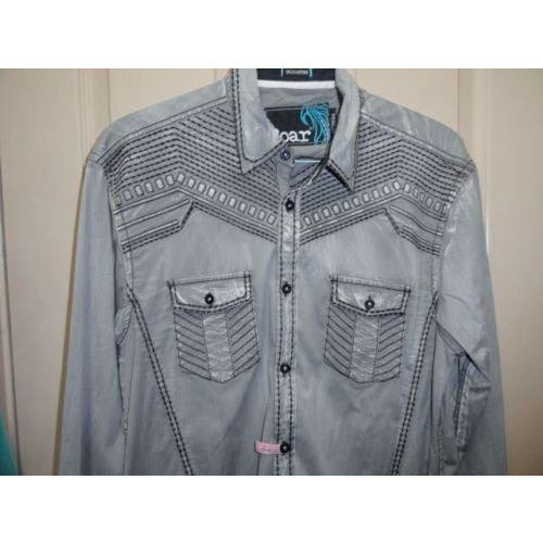 Men's Roar Signature Long  Sleeve Button Up Shirt Size Medium