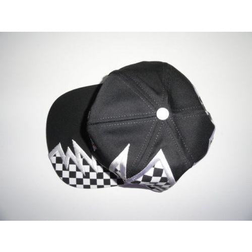 Marine Machine embroidered black baseball cap with checkered Flag