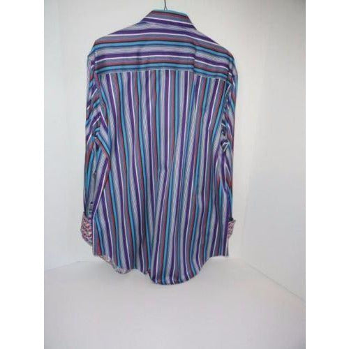 Robert Graham Multicolor Satin Stripe Shirt — Medium