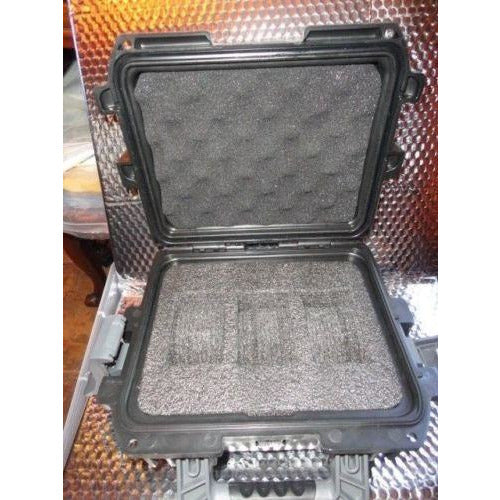 Invicta watch carrying case in black with grey handles holds 3 watches