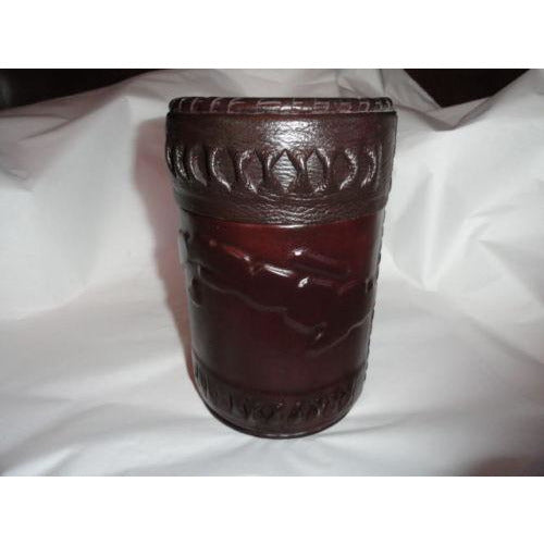 leather with cedar storage jar