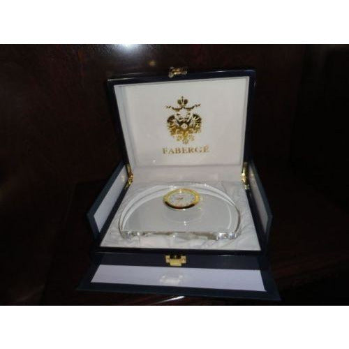 Faberge Half Moon Crystal  Clock new in the original box Style 631116