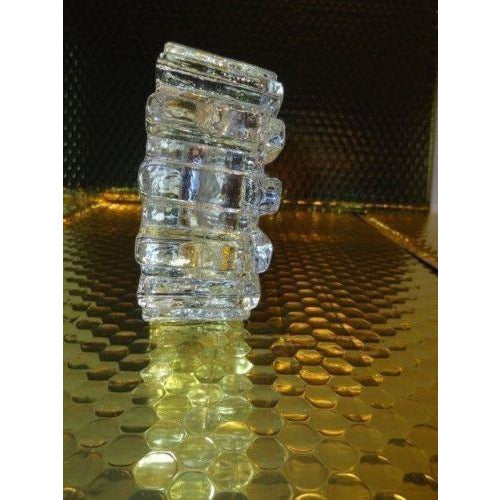 clear glass sprocket  ashtray