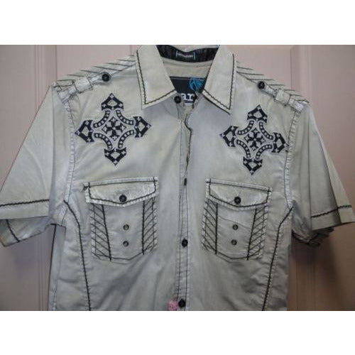Men's Roar Signature Short  Sleeve Button Up Shirt Size Medium